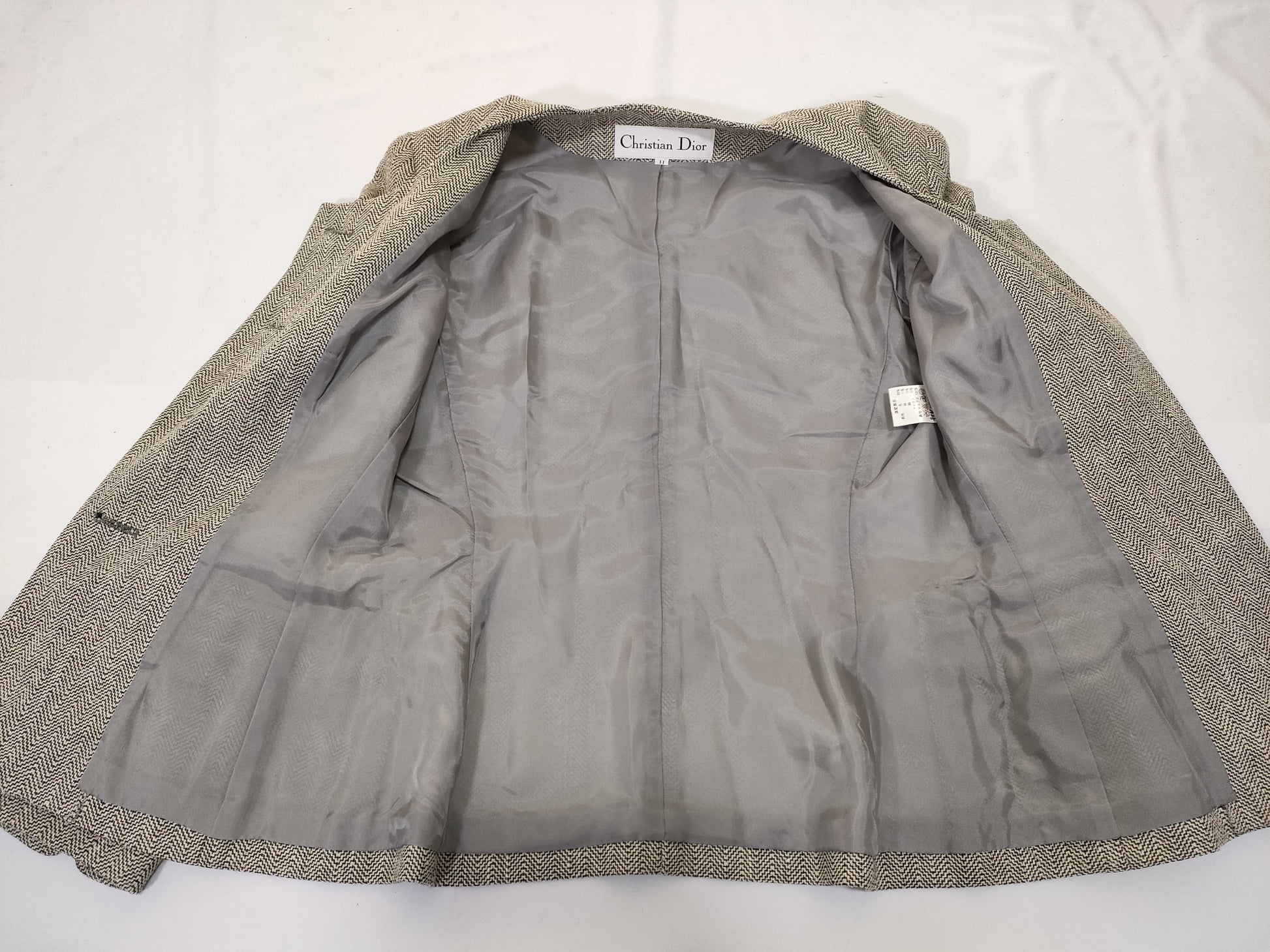 Dior Christian Dior Tweed Set with Gold Buttons and Logo Engraving, Jacket, Skirt, and Other Apparel