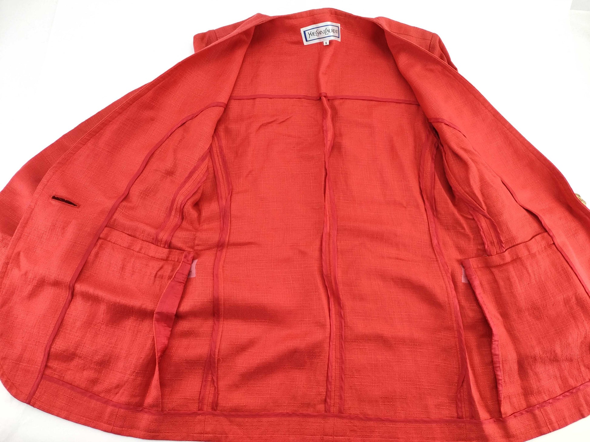 Yves Saint Laurent Gold Button Linen Jacket