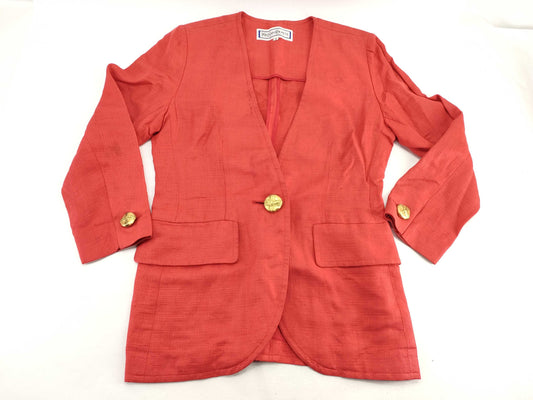 Yves Saint Laurent Gold Button Linen Jacket