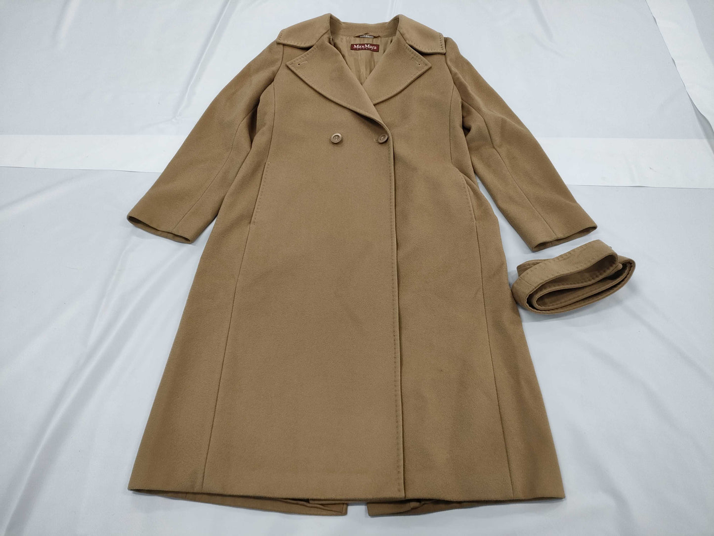 MaxMara Manuela MaxMara Belted Maxi Coat, Camel, Size 42