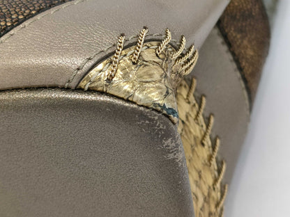 CHANEL Matelasse Chain Shoulder Python Shoulder Bag