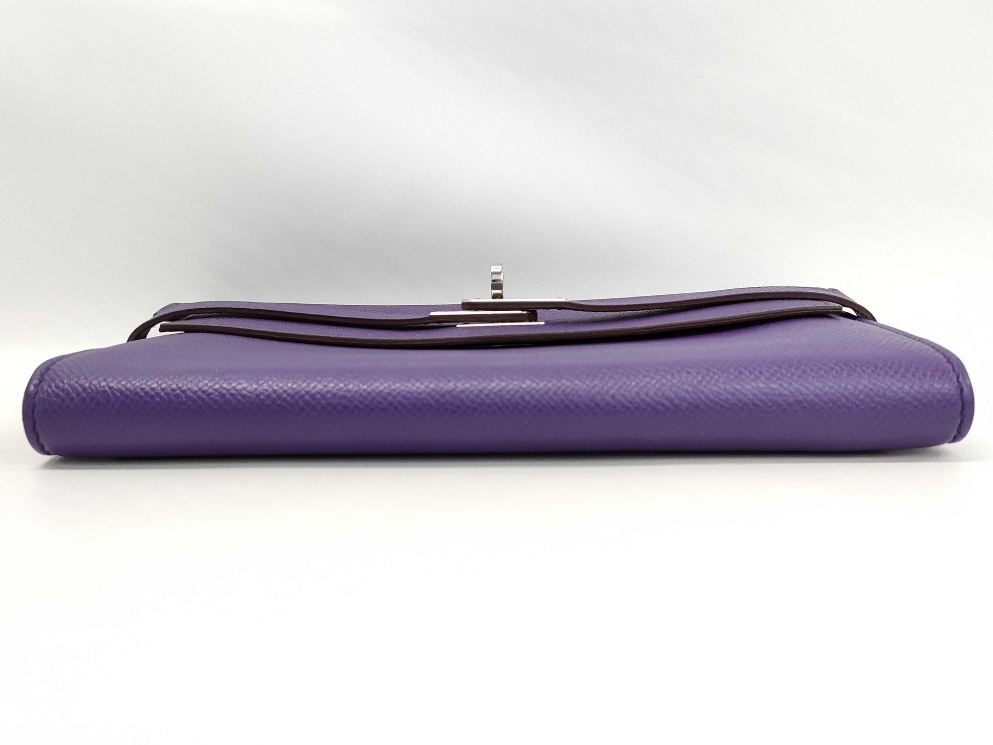 HERMES Kelly Wallet, Epson, Purple, P Stamped Wallet