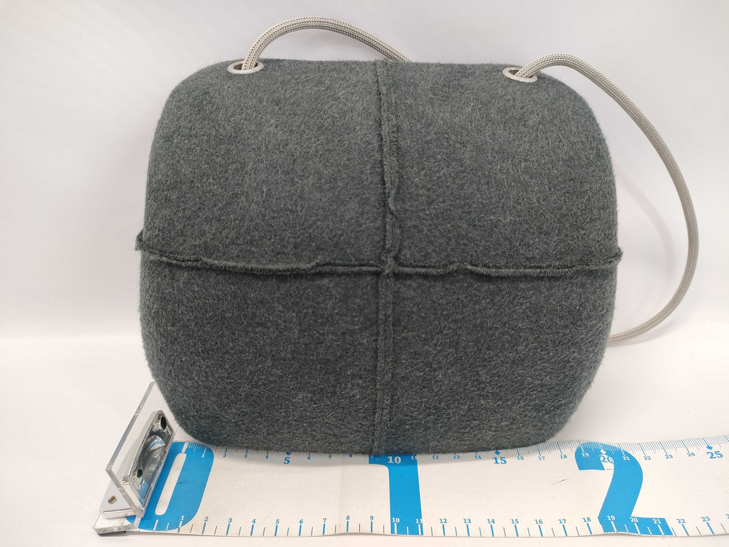 CHANEL Wool Hip Bag Gray Shoulder Bag