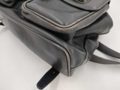 GUCCI 003 2058 Bamboo Leather Backpack