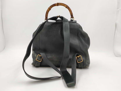 GUCCI 003 2058 Bamboo Leather Backpack