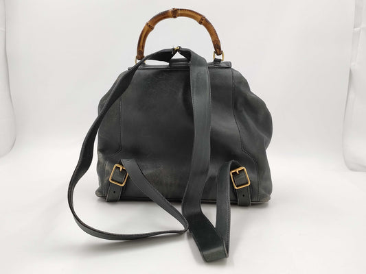 GUCCI 003 2058 Bamboo Leather Backpack