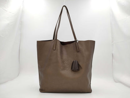 LOEWE Punching Anagram Fringe Leather Tote Bag