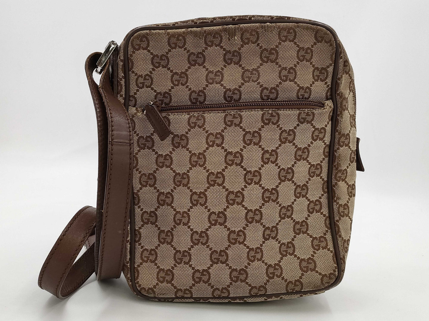 GUCCI 018 1612 GG Canvas Shoulder Bag