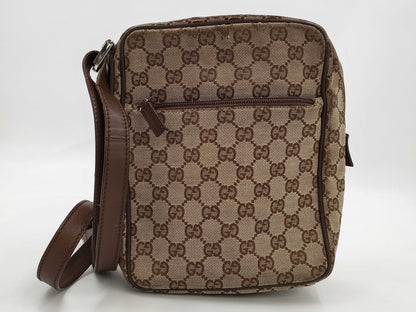 GUCCI 018 1612 GG Canvas Shoulder Bag