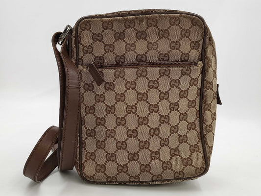 GUCCI 018 1612 GG Canvas Shoulder Bag