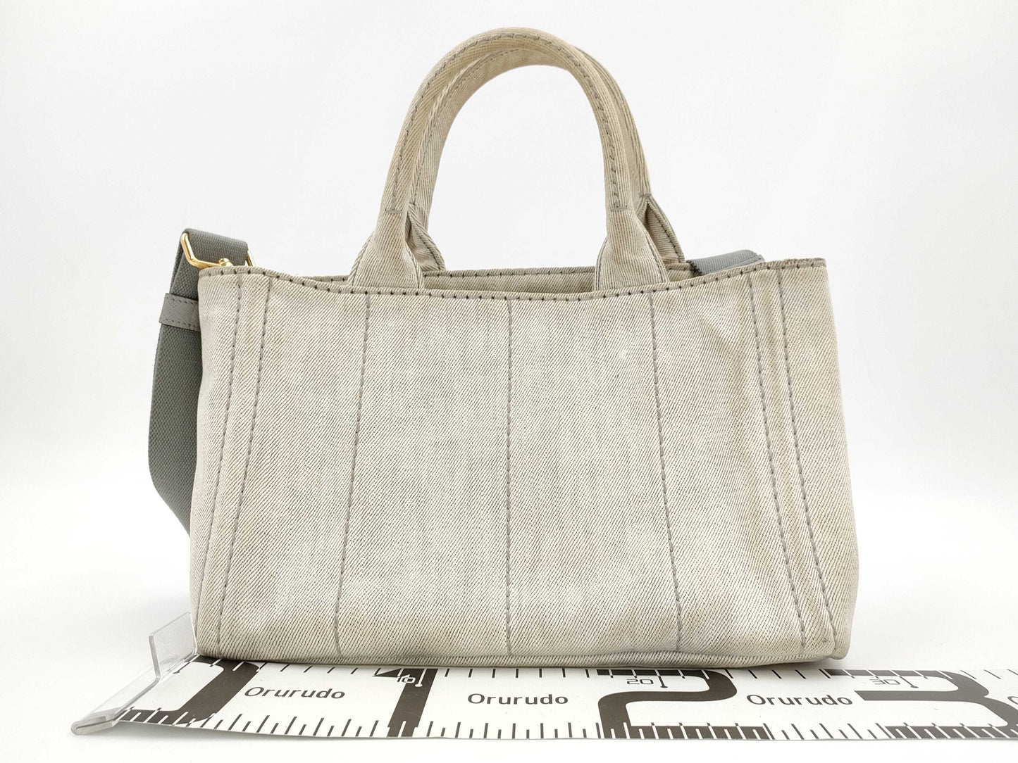 PRADA Denim Canapa 2-Way Shoulder Bag/Handbag