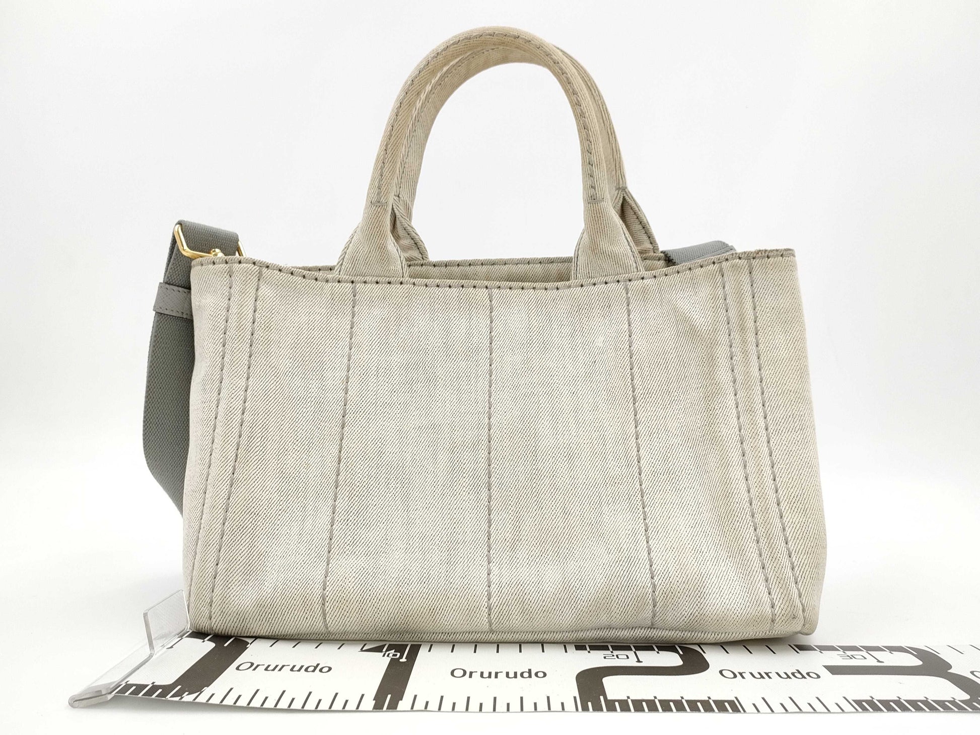 PRADA Denim Canapa 2-Way Shoulder Bag/Handbag