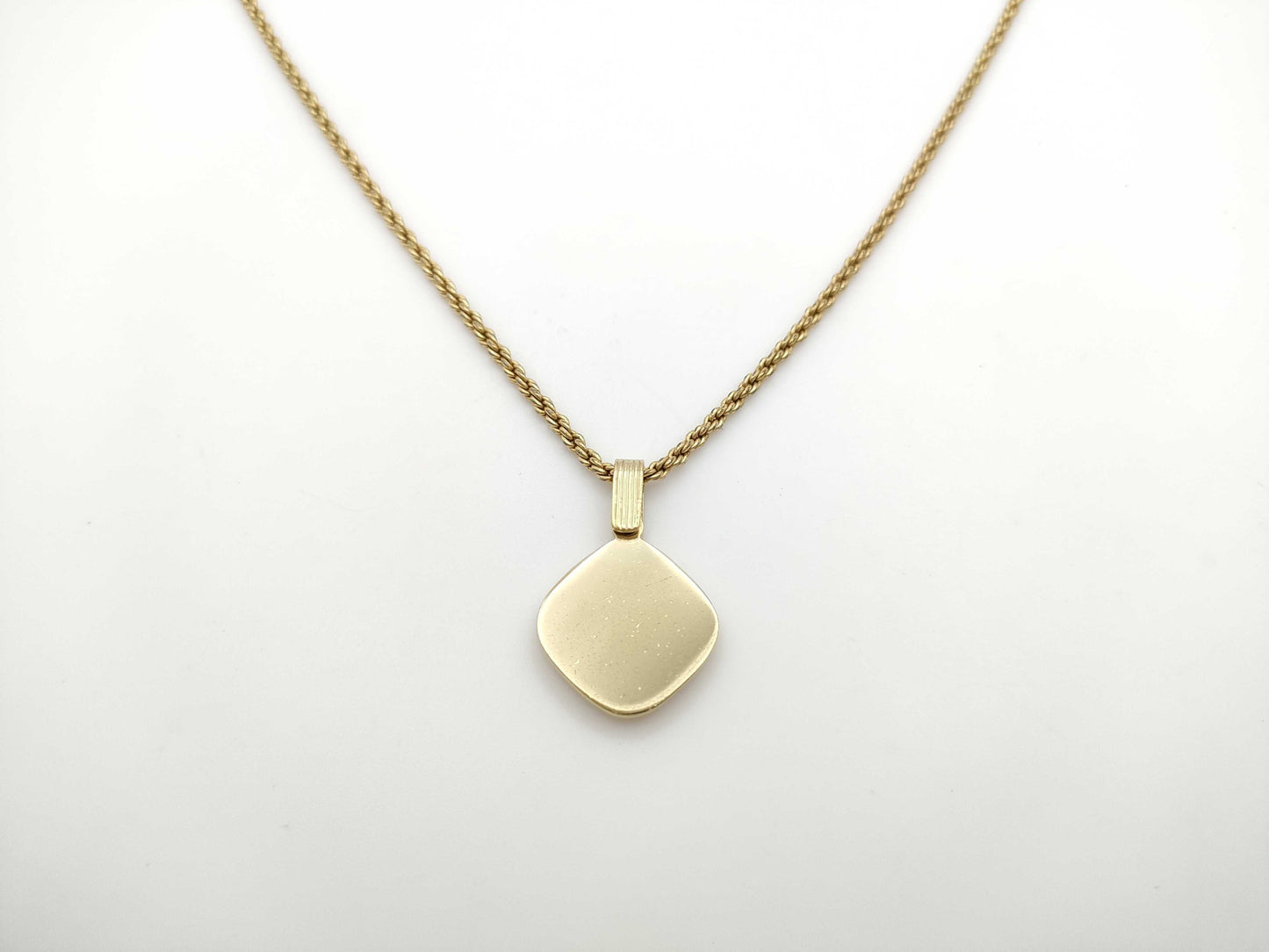 Dior CD Logo Rhinestone Square Necklace Gold Necklace