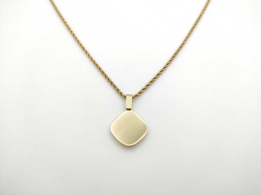 Dior CD Logo Rhinestone Square Necklace Gold Necklace