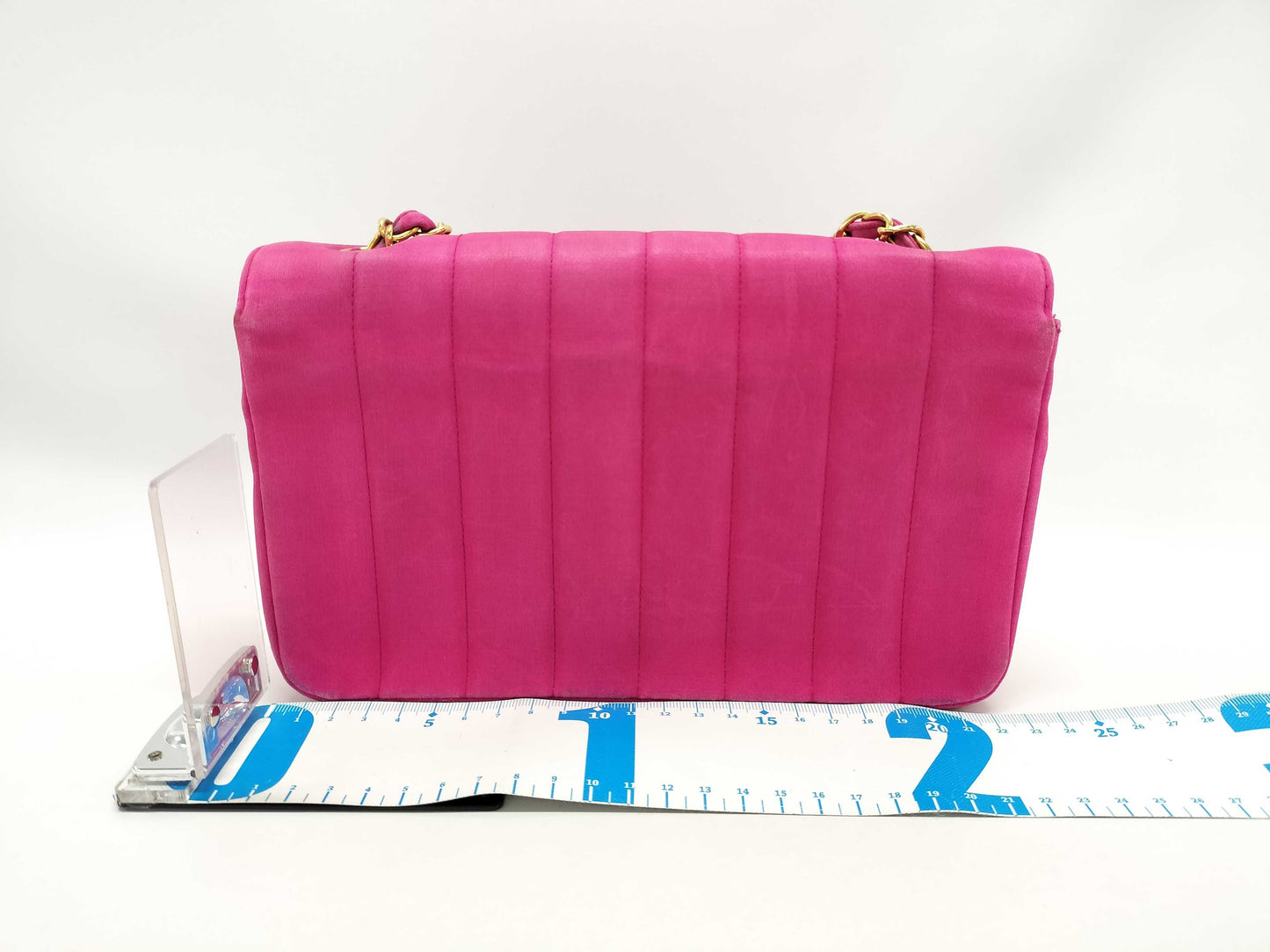 CHANEL Satin Chain Shoulder Bag Pink