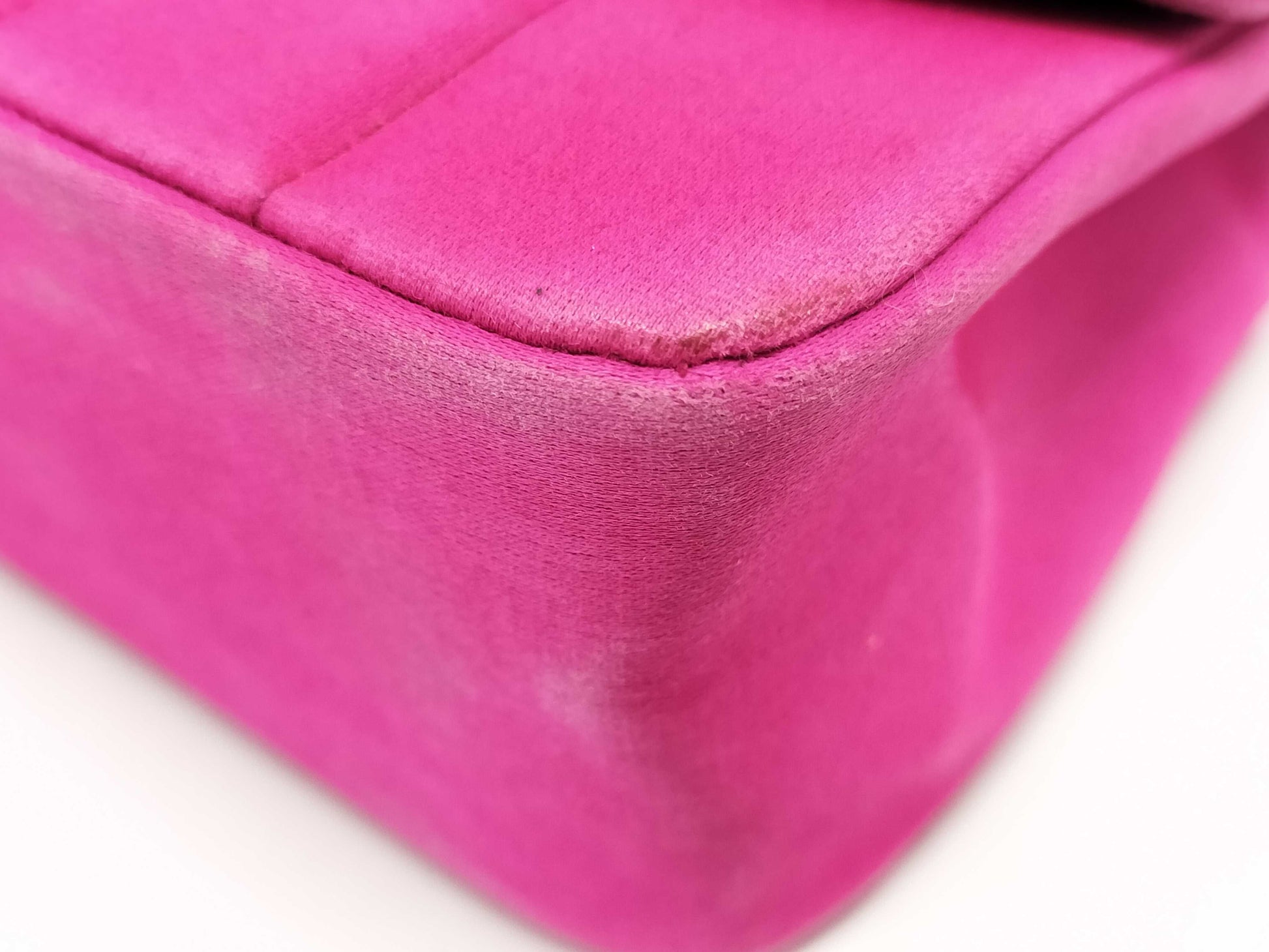 CHANEL Satin Chain Shoulder Bag Pink