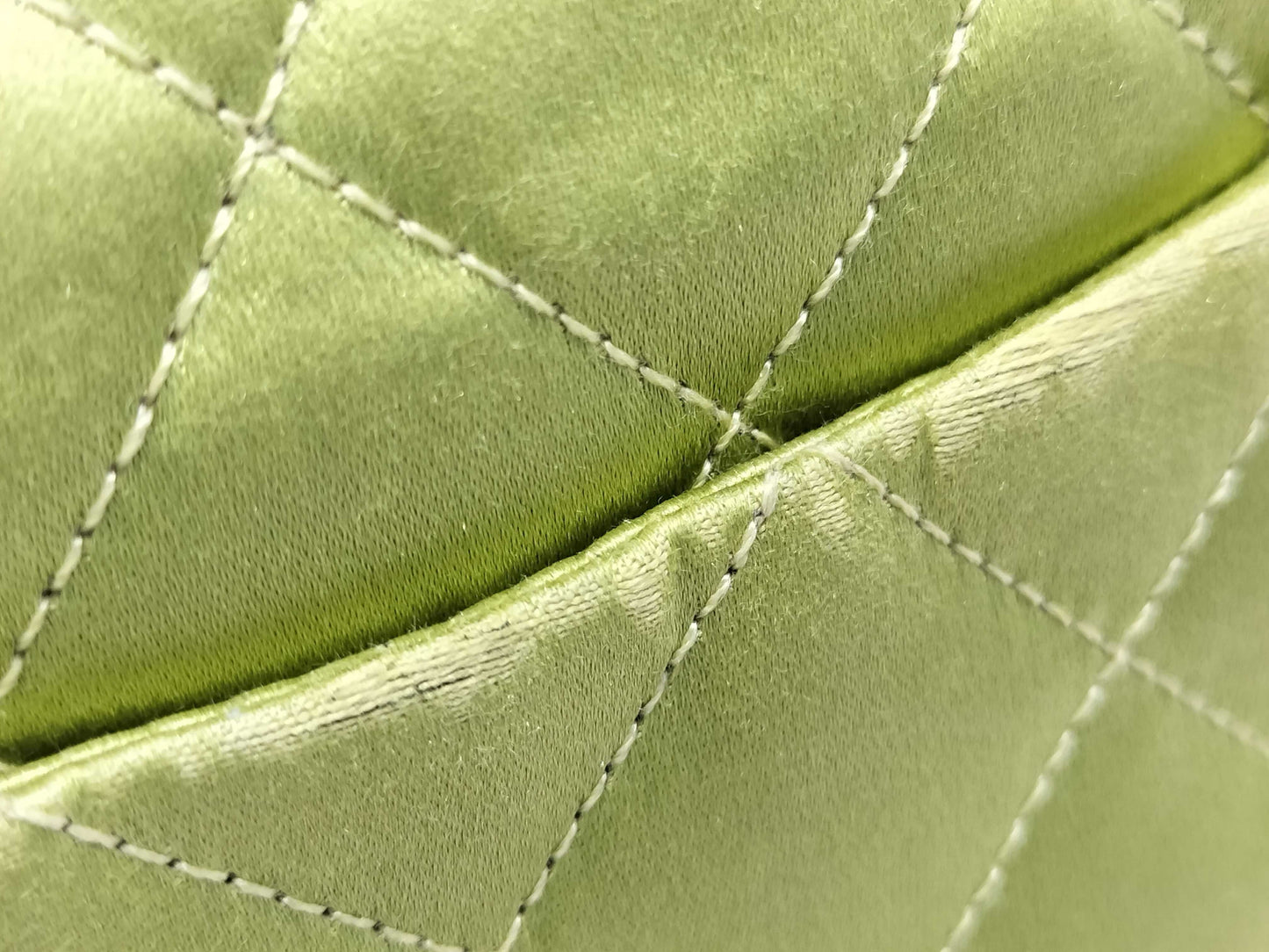 CHANEL Mini Matelasse Satin Chain Shoulder Bag in Light Green