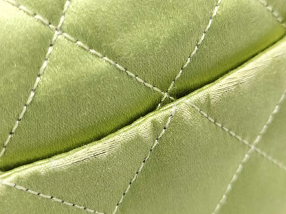 CHANEL Mini Matelasse Satin Chain Shoulder Bag in Light Green