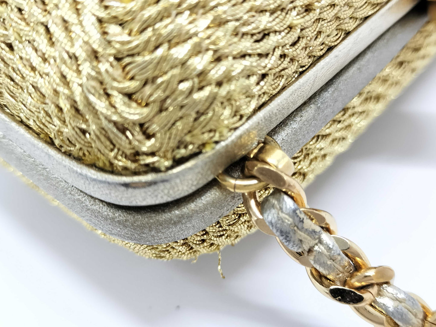 CHANEL Mesh Chain Shoulder Bag in Gold