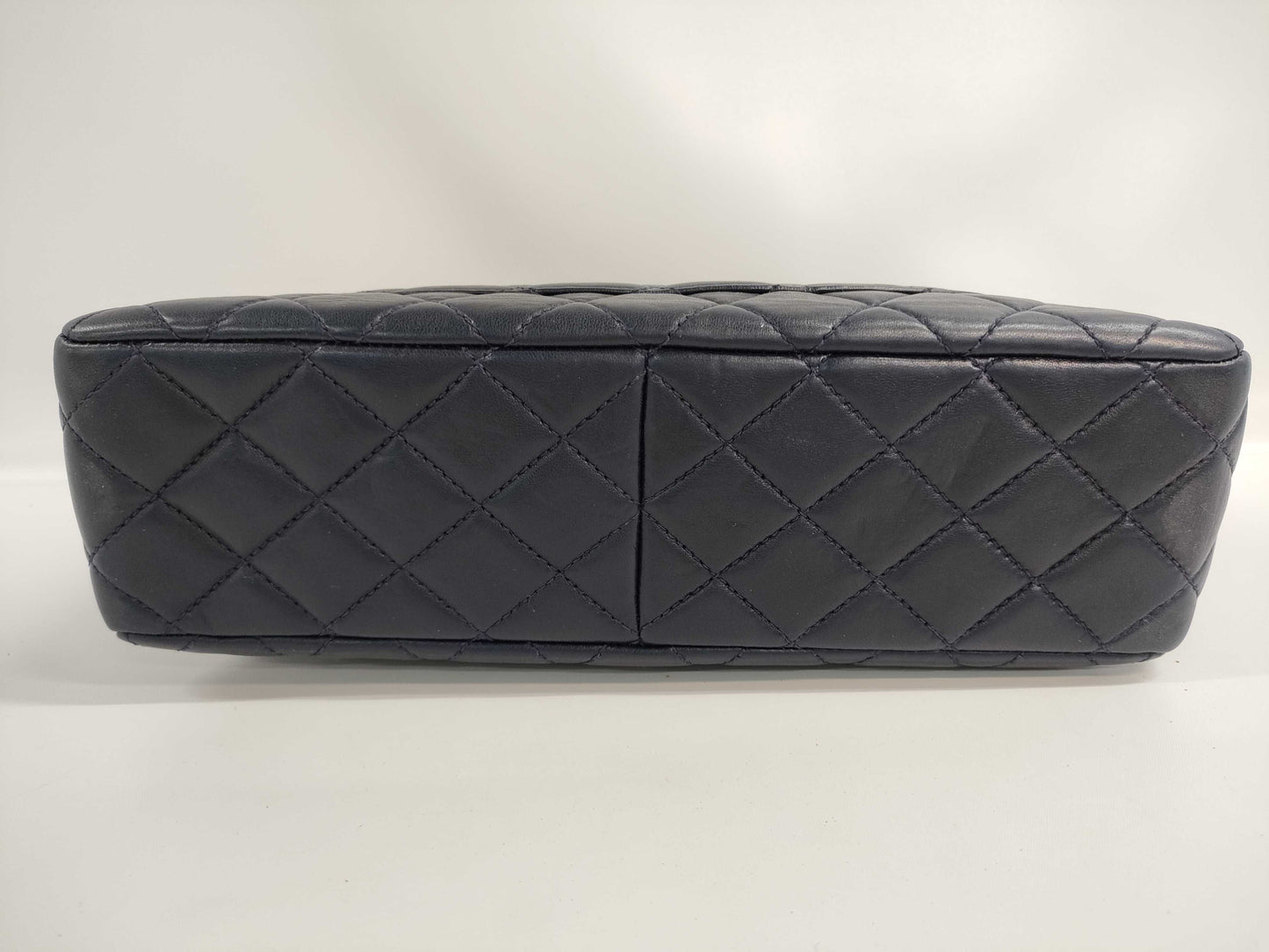 CHANEL Matelasse Plastic Chain Shoulder Bag in Navy