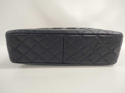 CHANEL Matelasse Plastic Chain Shoulder Bag in Navy