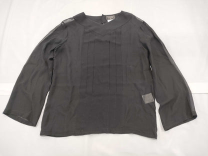CHANEL Sheer Blouse Black 98A #36 Tops