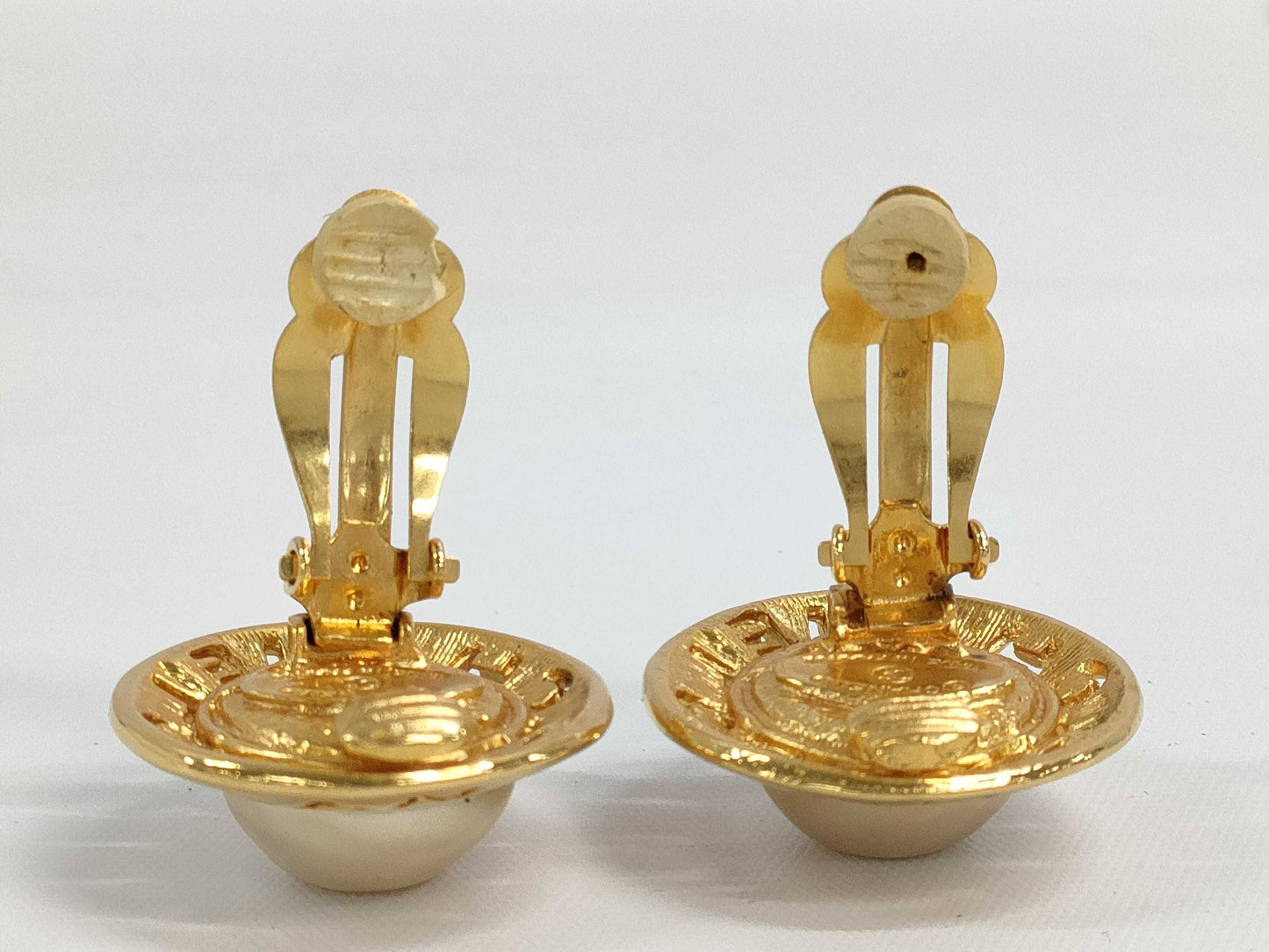 CHANEL Pearl Logo Earrings