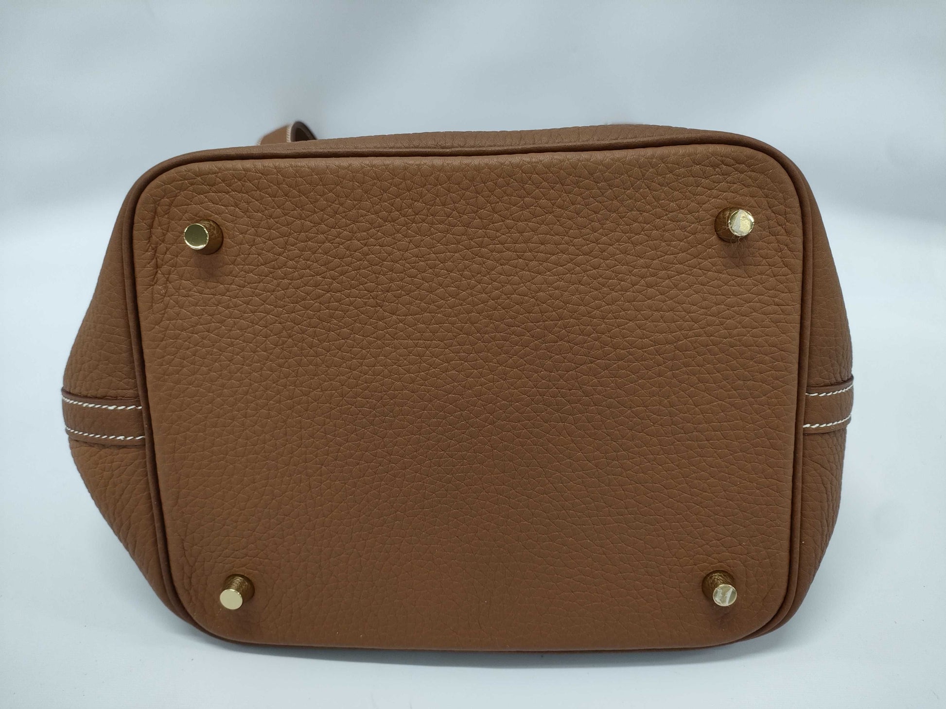 HERMES Picotin Lock MM Taurillon Clemence Gold Handbag