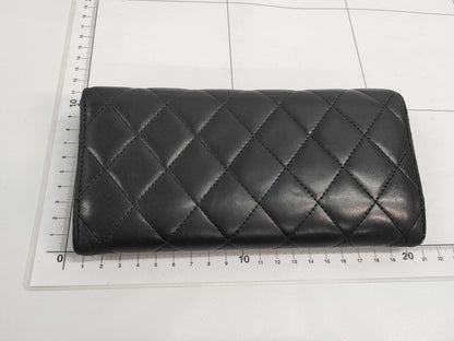 CHANEL CHANEL Lambskin Matelasse Coco Mark Long Wallet Z6645 Wallet