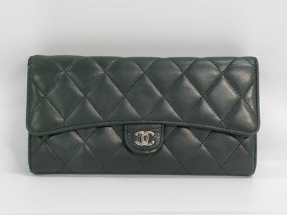 CHANEL CHANEL Lambskin Matelasse Coco Mark Long Wallet Z6645 Wallet