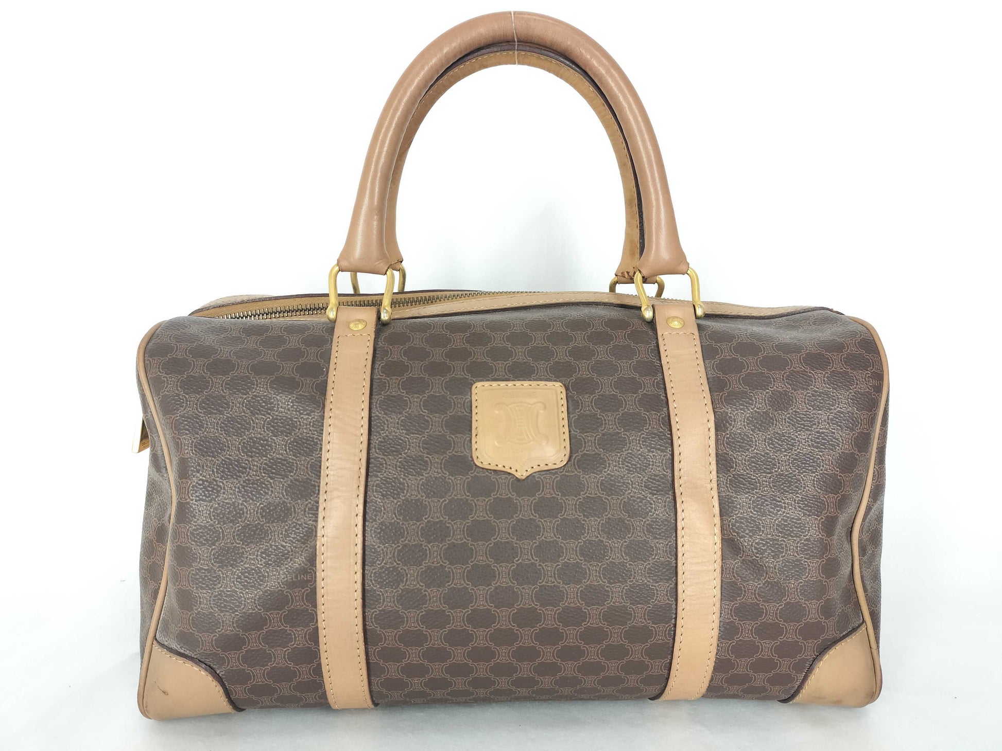 CELINE Macadam Hand Brown Boston Bag Z6692 Boston Bag