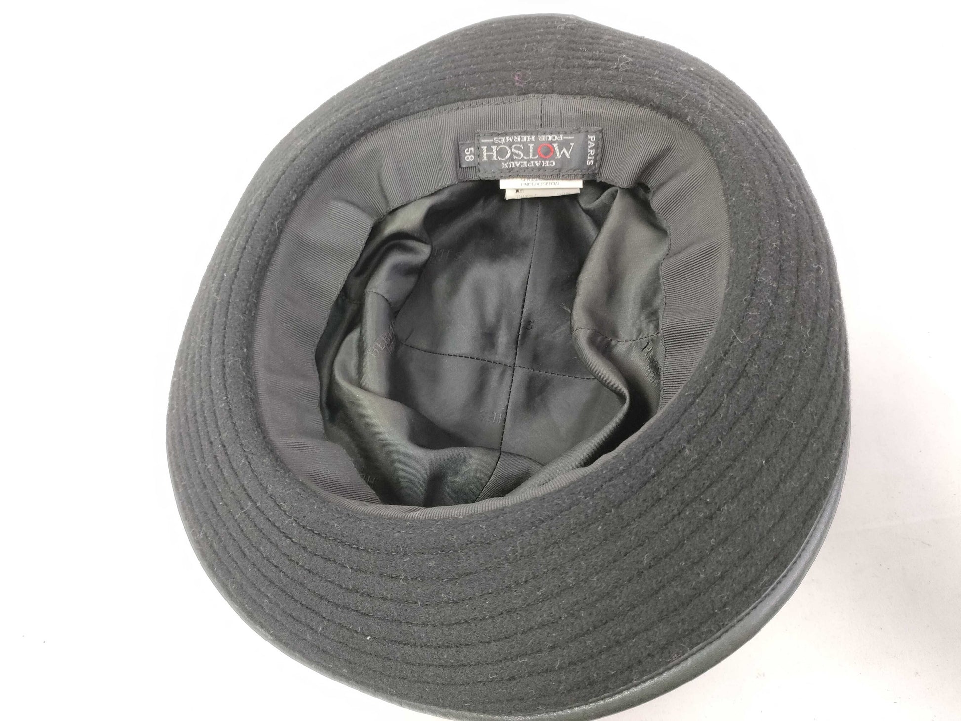 HERMES Hermes Hat Leather x Cashmere Other Accessories