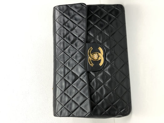 CHANEL Double Flap Deca Matelasse Shoulder Bag