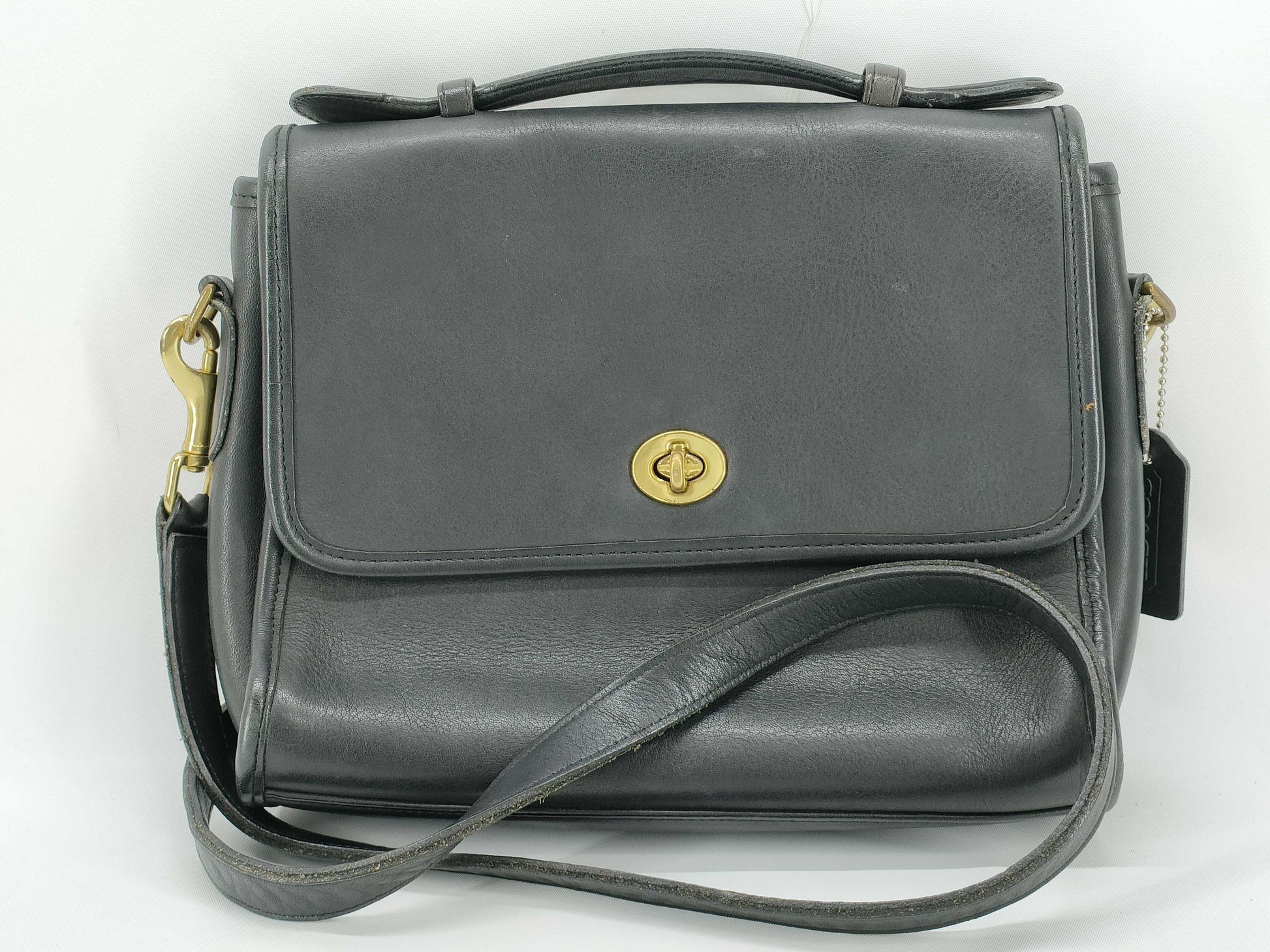 COACH Old Turnlock 2-Way Handbag Black Handbag