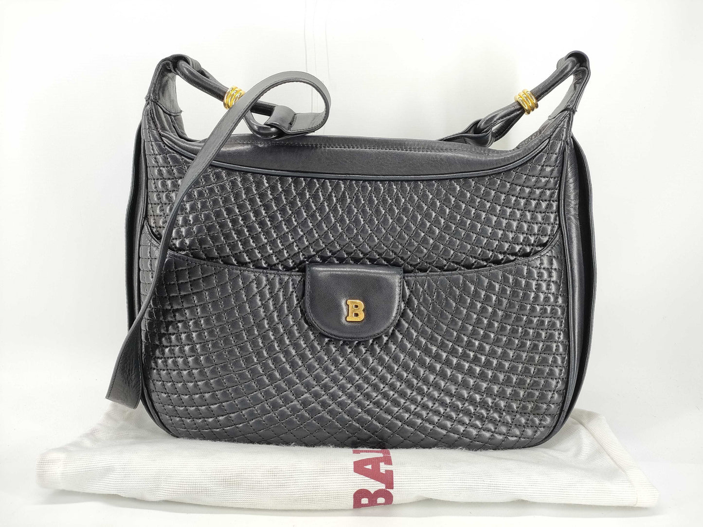 BALLY Old Quilted Shoulder Bag Black Shoulder Bag