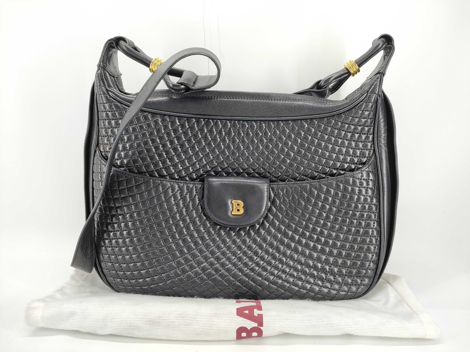 BALLY Old Quilted Shoulder Bag Black Shoulder Bag
