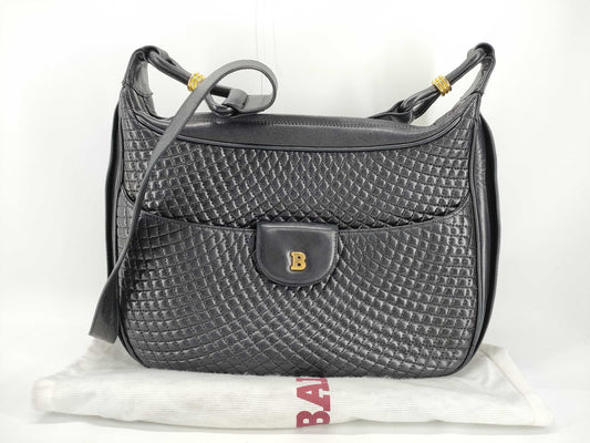 BALLY Old Quilted Shoulder Bag Black Shoulder Bag