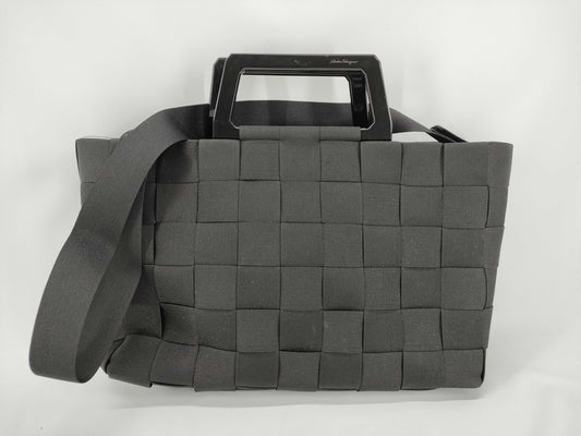 Salvatore Ferragamo 2-Way Handbag Black Shoulder Bag