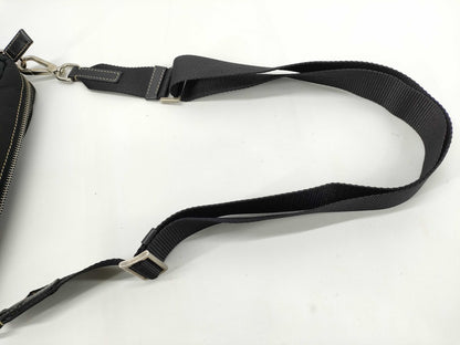 PRADA Nylon Prada Tessuto x Leather Shoulder Bag Black Shoulder Bag