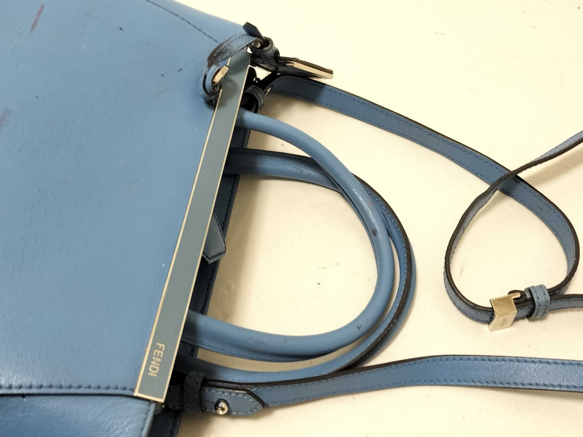 FENDI Petit Toujours 2-Way Ice Blue Handbag