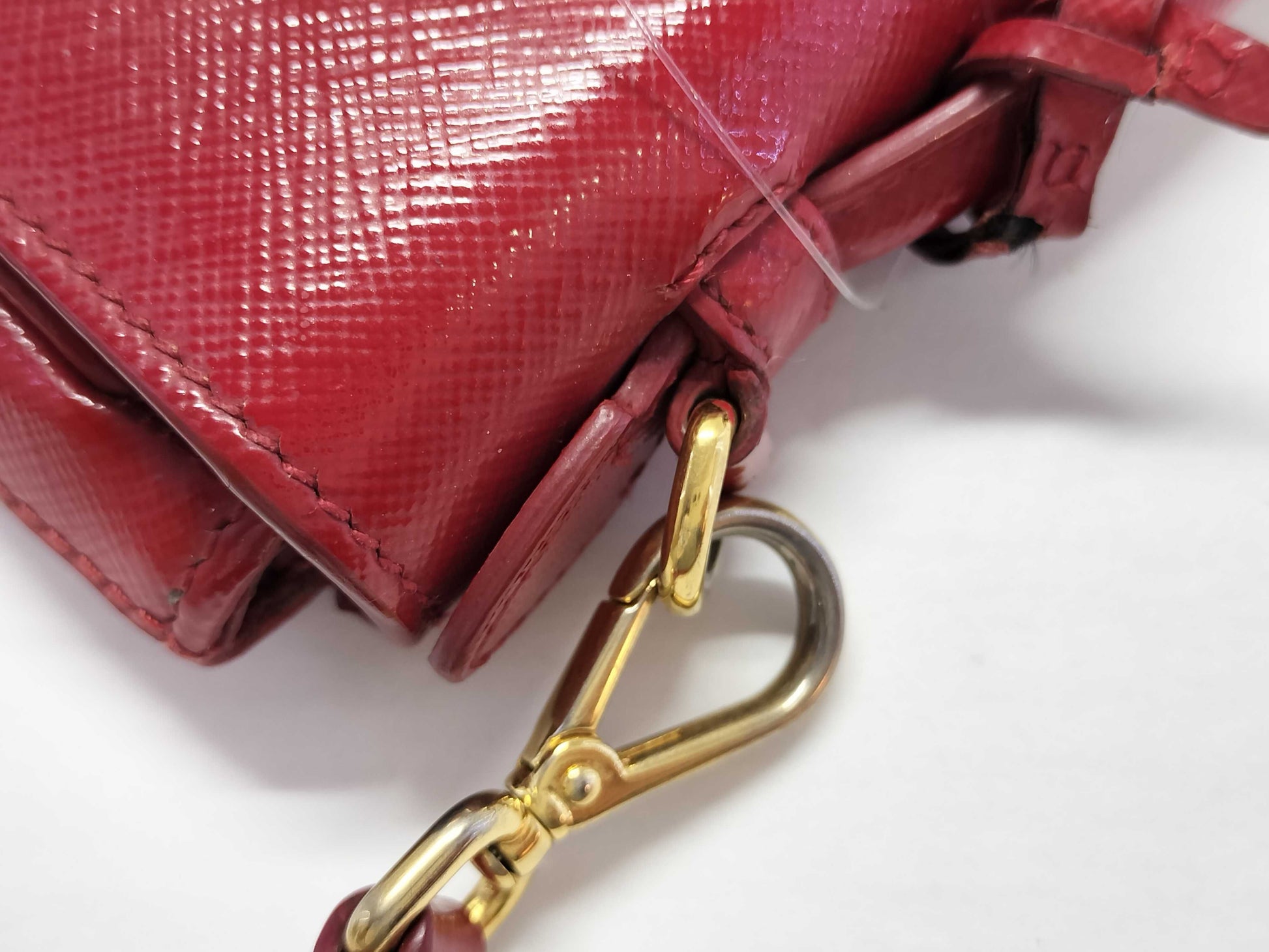 PRADA Mini Shoulder Bag Padlock Red Shoulder Bag