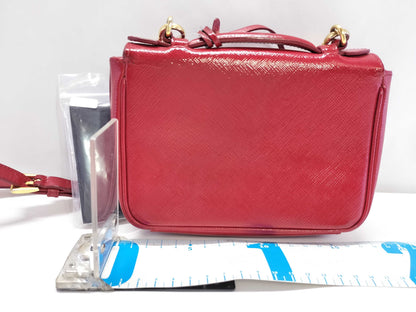 PRADA Mini Shoulder Bag Padlock Red Shoulder Bag