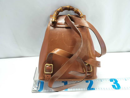 GUCCI Bamboo Gucci Bamboo Leather Backpack