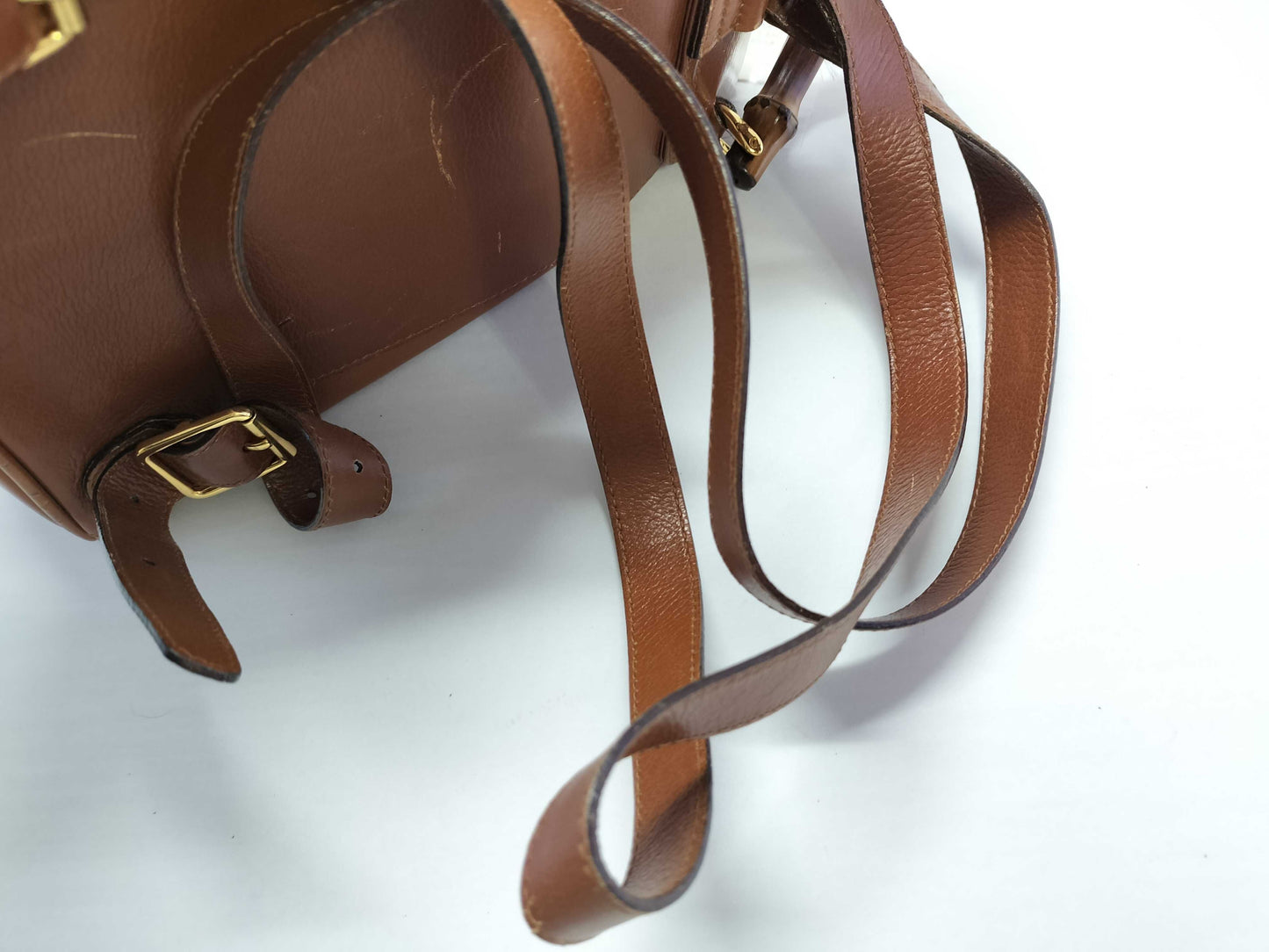 GUCCI Bamboo Gucci Bamboo Leather Backpack