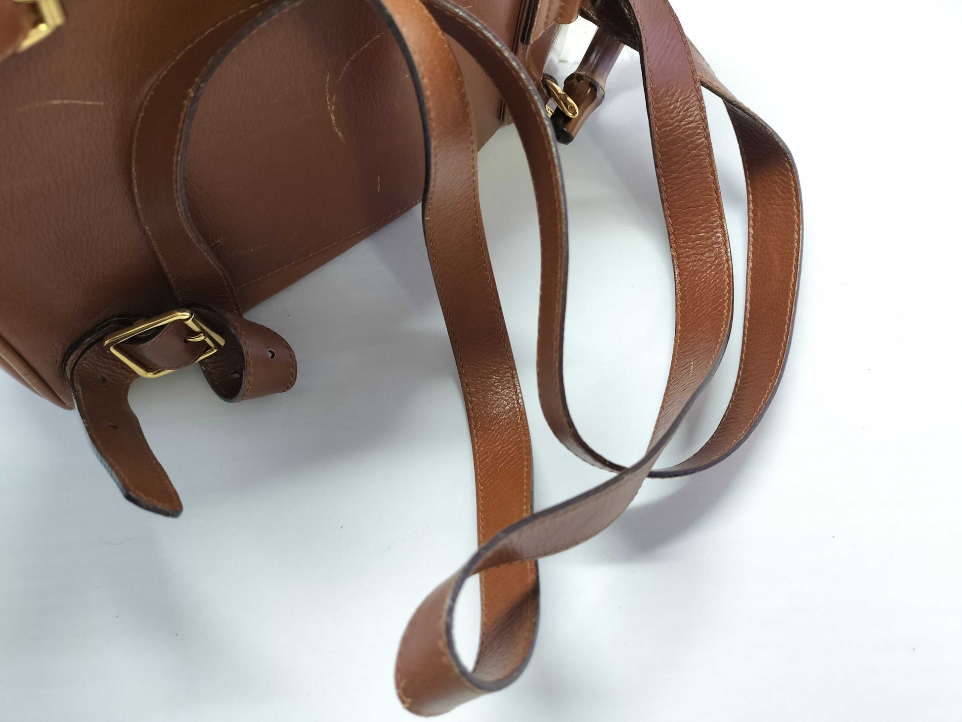 GUCCI Bamboo Gucci Bamboo Leather Backpack