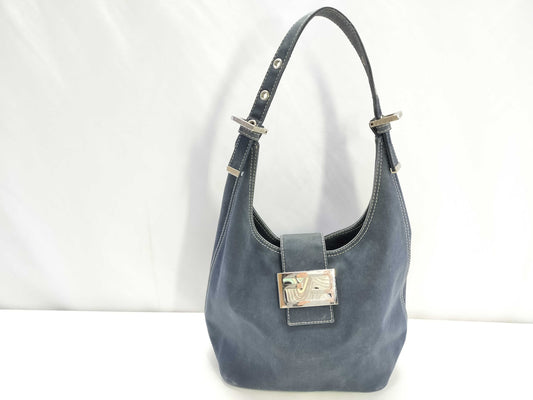FENDI Mamma Bucket Shoulder Bag in Navy Denim