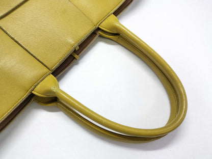 BOTTEGA VENETA Arco Tote Yellow Leather Handbag
