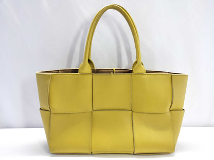 BOTTEGA VENETA Arco Tote Yellow Leather Handbag