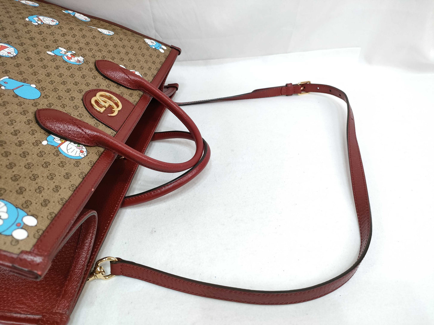GUCCI GG Supreme Gucci 653952 Doraemon Mini GG Supreme Tote Bag