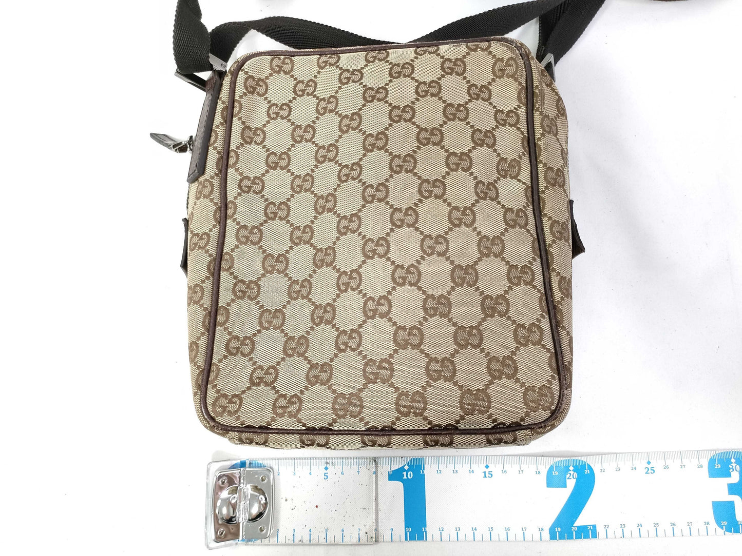 GUCCI Gucci Shoulder Bag GG Canvas 122759 Brown Leather Shoulder Bag